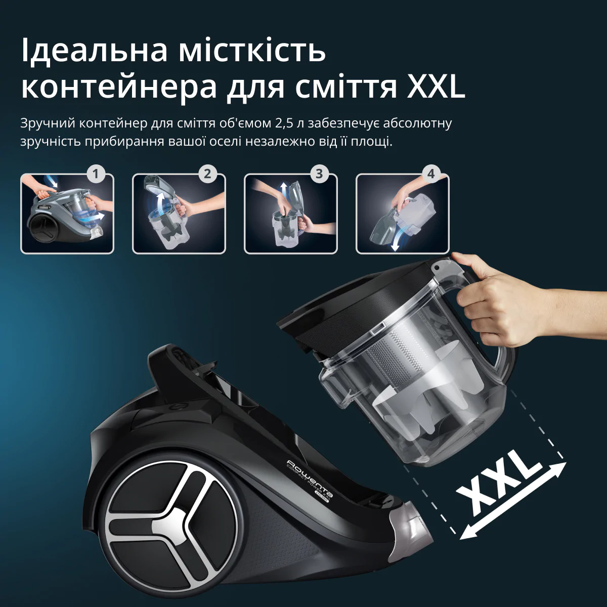 Пилосос безмішковий Rowenta Compact Power XXL RO4B75EA