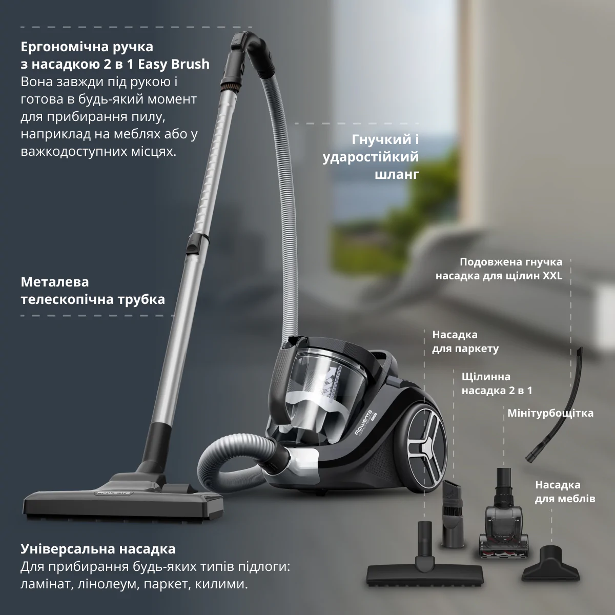 Пилосос безмішковий Rowenta Compact Power XXL RO4B75EA