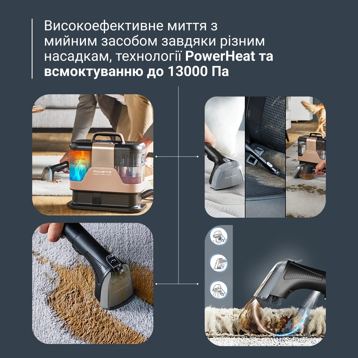 Мийний пилосос-плямовивідник Rowenta Clean It&nbsp;Hot & Cold IN7021F0