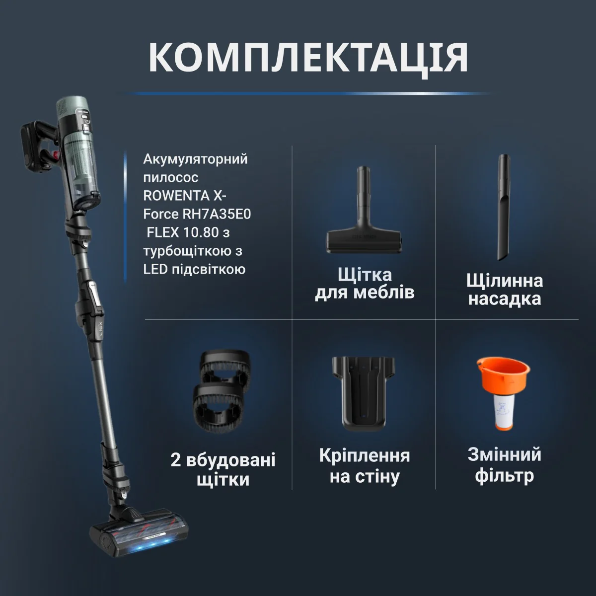 Акумуляторний пилосос Rowenta&nbsp;X-Force Flex 10.80 RH7A35E0
