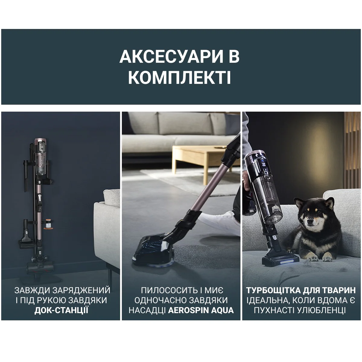 Акумуляторний пилосос Rowenta X-Force Flex 16.60  Aqua Animal RH9CD9E0