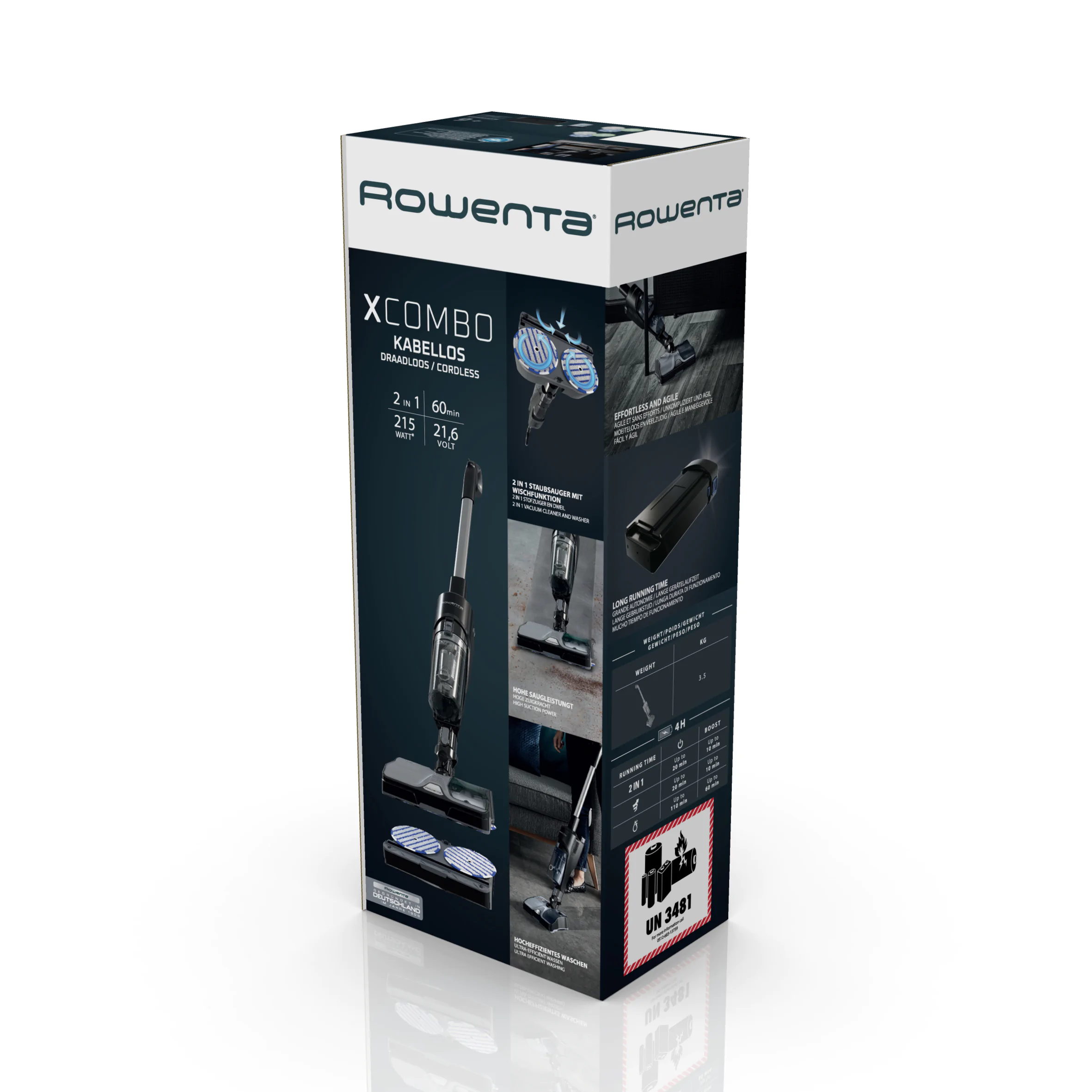 Миючий акумуляторний пилосос Rowenta X-Combo 2в1 GZ3039WO