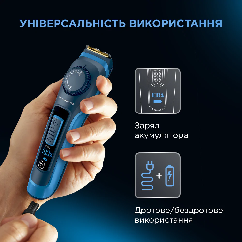 Тример для бороди та вусів Rowenta Virtuo TN3840F4