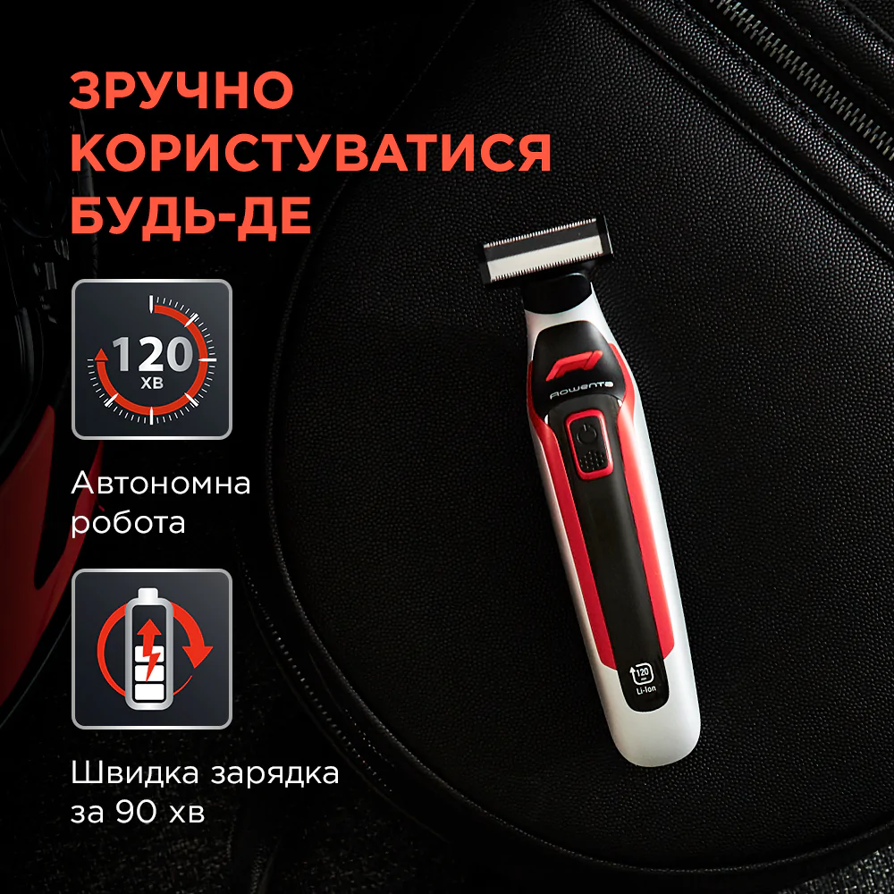 Тример для бороди та вусів Rowenta Formula 1 (8 в 1) TN604MF0
