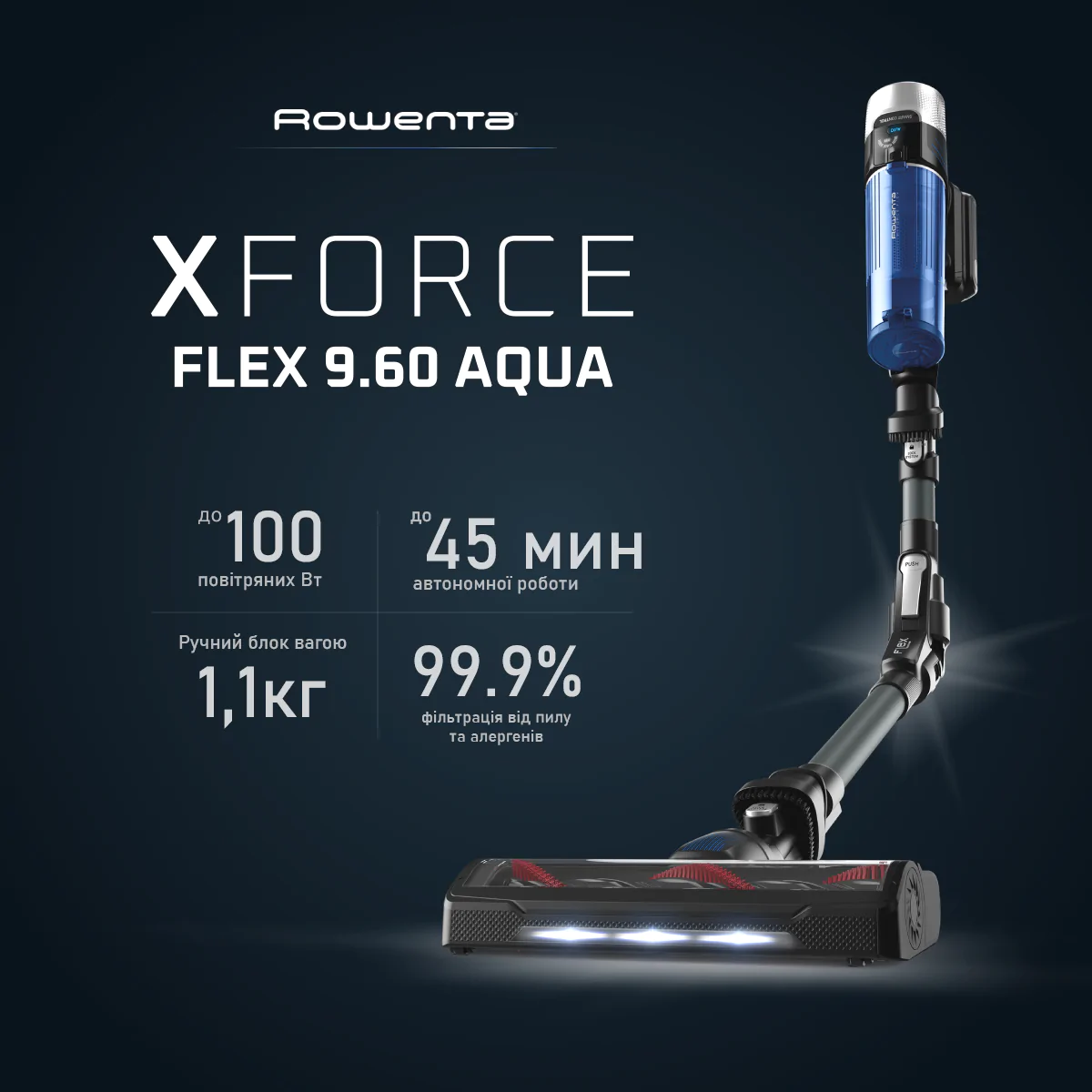Акумуляторний пилосос Rowenta X-Force 9.60 Aqua Allergy RH20C0WO