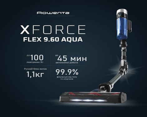 Акумуляторний пилосос Rowenta X-Force 9.6 Aqua Animal RH20C7WO